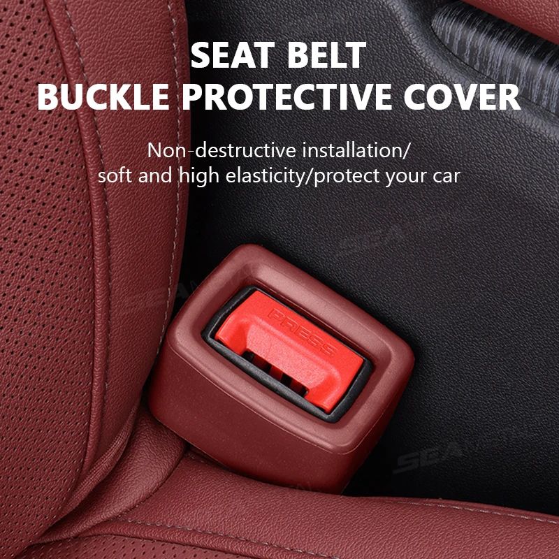 Car Seat Belt Buckle Cover, Anti Scratch Seatbelt Button Protector, Durable Seat Belt Protection Cover for Car Interior