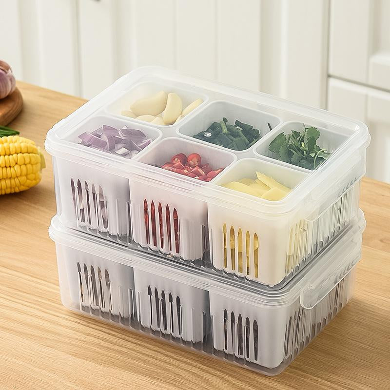 MultiPurpose Refrigerator Food Drain FreshKeeping Box Kitchen Organizer For Ginger Garlic Onion And 3