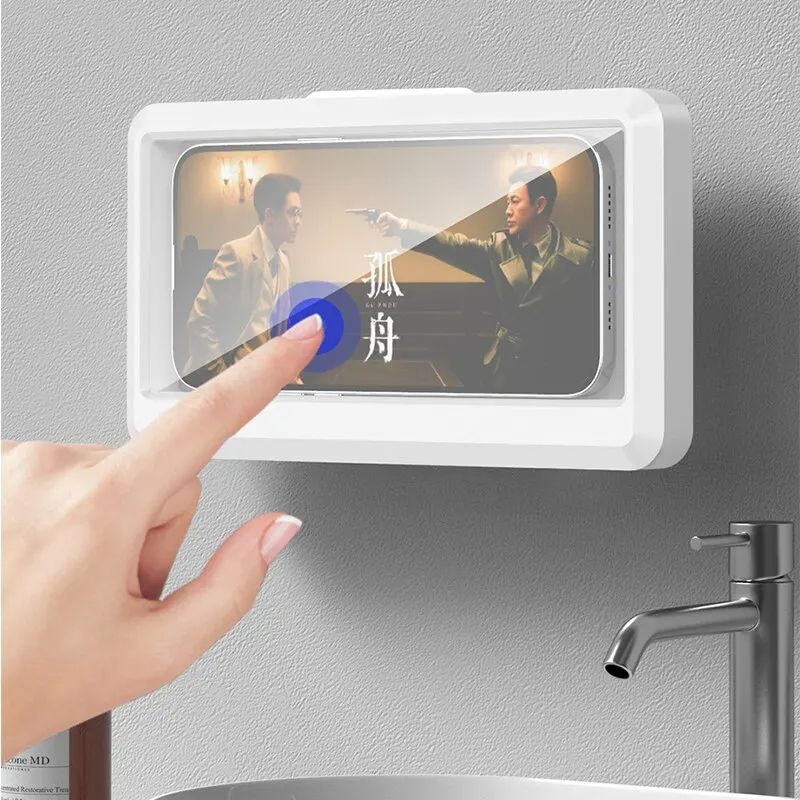 Bathroom Waterproof Phone Holder Wall Mounted SelfAdhesive Shower Phone Case With Touch Screen Seal 2