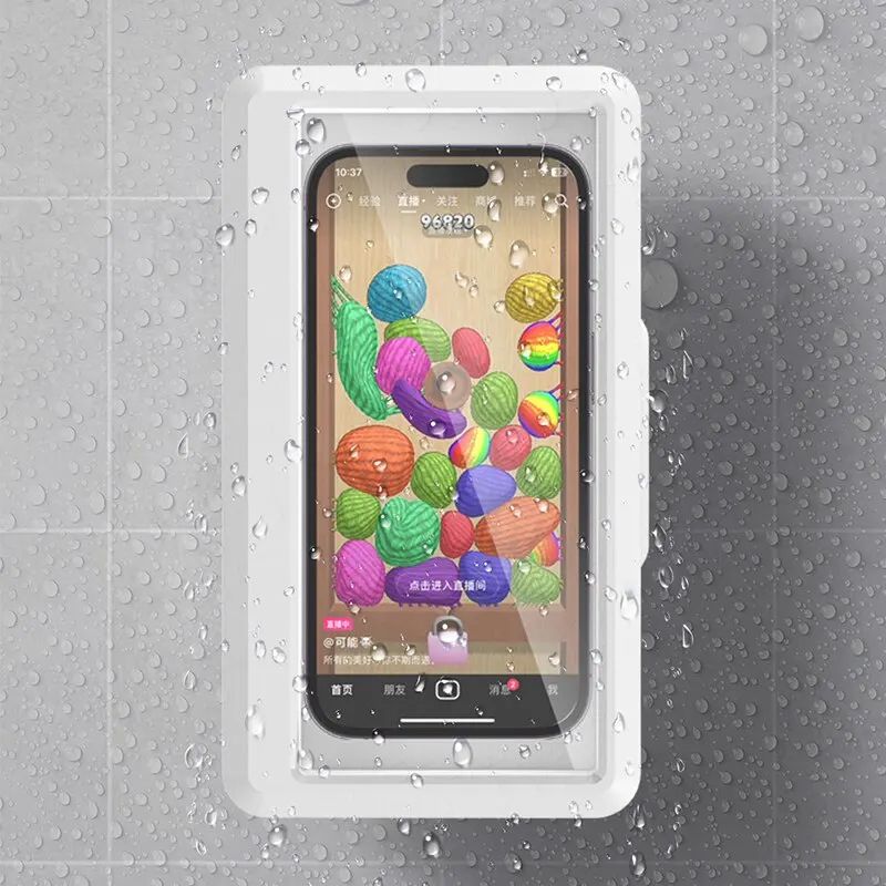 Bathroom Waterproof Phone Holder Wall Mounted SelfAdhesive Shower Phone Case With Touch Screen Seal 3