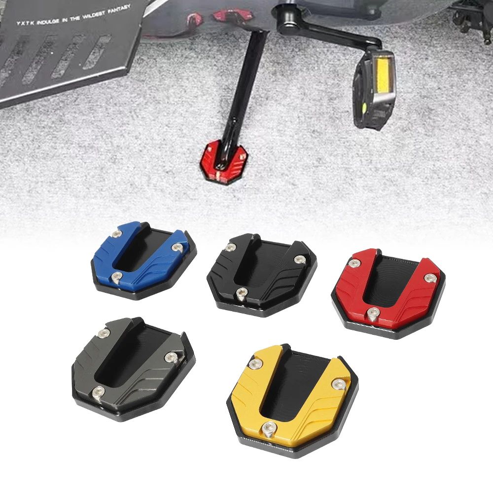 Motorcycle Bikes Kickstand Extender Foot Pad, Side Stand Extension Support Plate, Durable Aluminum Motorcycle Accessory