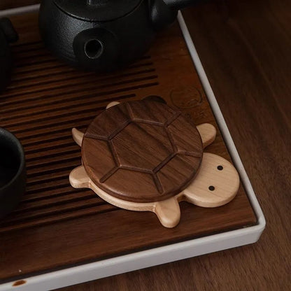 Black Walnut Solid Wood Turtle Insulation Mat Creative And Cute Antiscald Tea Coaster  Tableware Or 2