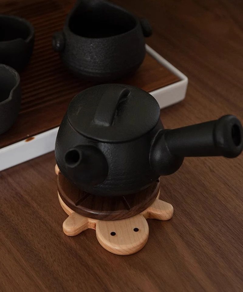 Black Walnut Solid Wood Turtle Insulation Mat Creative And Cute Antiscald Tea Coaster  Tableware Or 5
