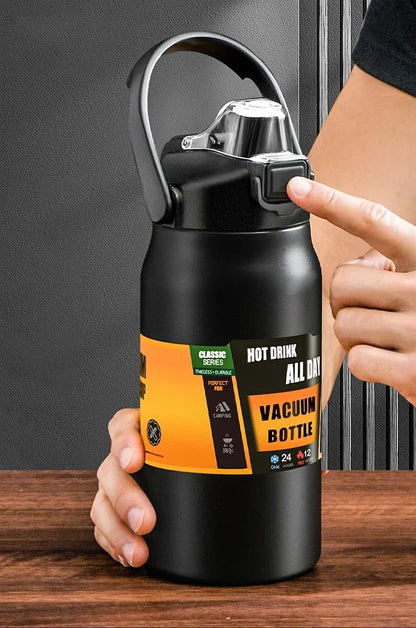 1000 ml Outdoor Thermos Portable Stainless Steel Thermal Mug Tumbler Vacuum Flasks Cold and Hot Sport Water Bottle Straw