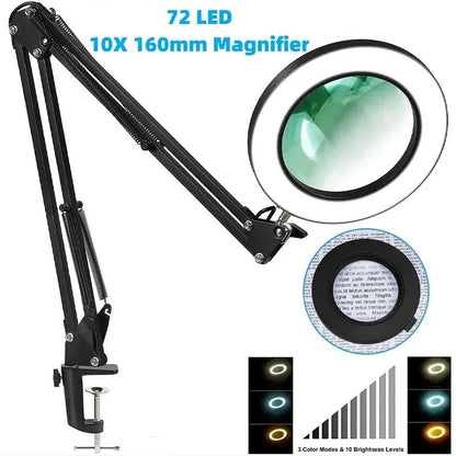 Magnifier USB 3 Colors LED Magnifying Glass for Soldering Iron Repair, Table Lamp, Skincare Beauty