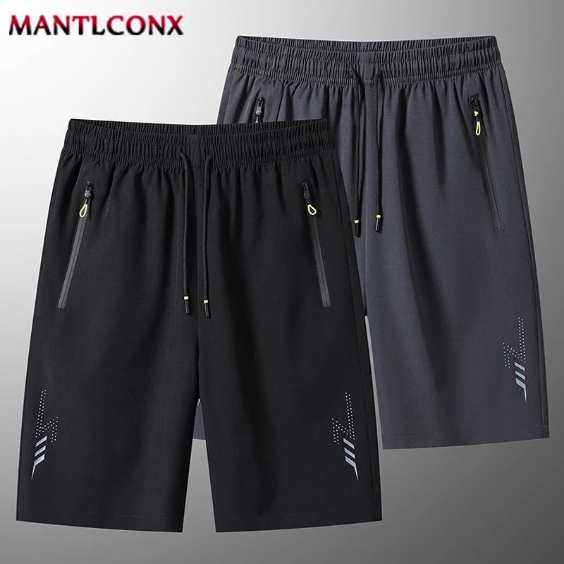 Mens Summer Sport Shorts, Lightweight Running Shorts for Fitness, Gym Training, Casual Jogging Bottoms in Black & Gray
