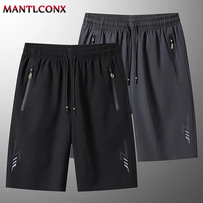 Mens Summer Sport Shorts, Lightweight Running Shorts for Fitness, Gym Training, Casual Jogging Bottoms in Black & Gray
