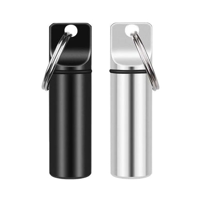 Waterproof Aluminum Pill Box Case With Sealed Storage Flat Head Alloy Cartridge And Keychain Ideal  1