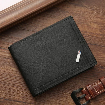 Men's Short Frosted Leather Wallet, Multi-Slot Coin Pocket & Photo Holder, Compact & Stylish Small Men's Wallet