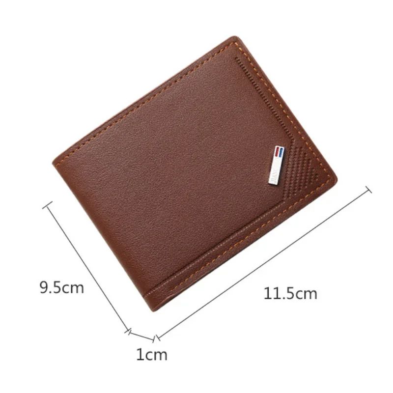 Mens Short Frosted Leather Wallet MultiSlot Coin Pocket  Photo Holder Compact  Stylish Small Mens W 4