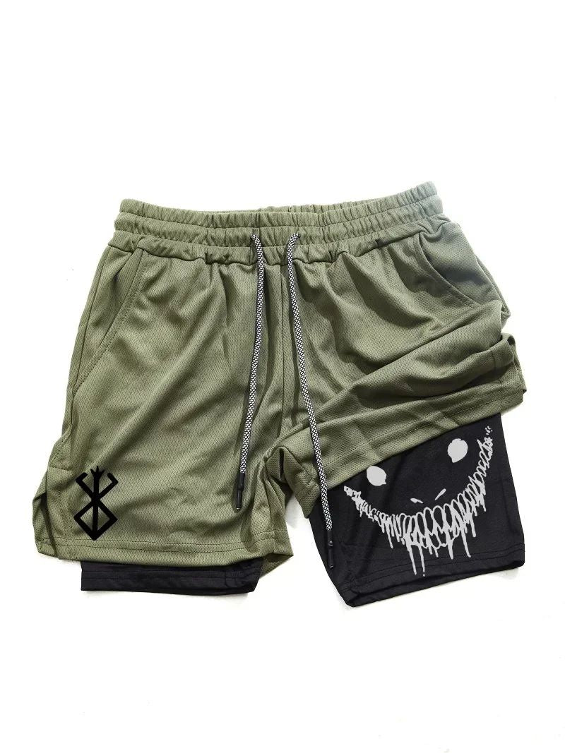 Berserk Mens 2in1 Sports Shorts  Quick Dry Double Layered Gym  Running Shorts 2