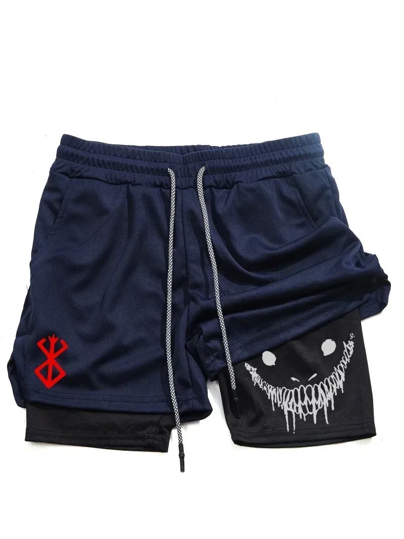 Berserk Mens 2in1 Sports Shorts  Quick Dry Double Layered Gym  Running Shorts 3