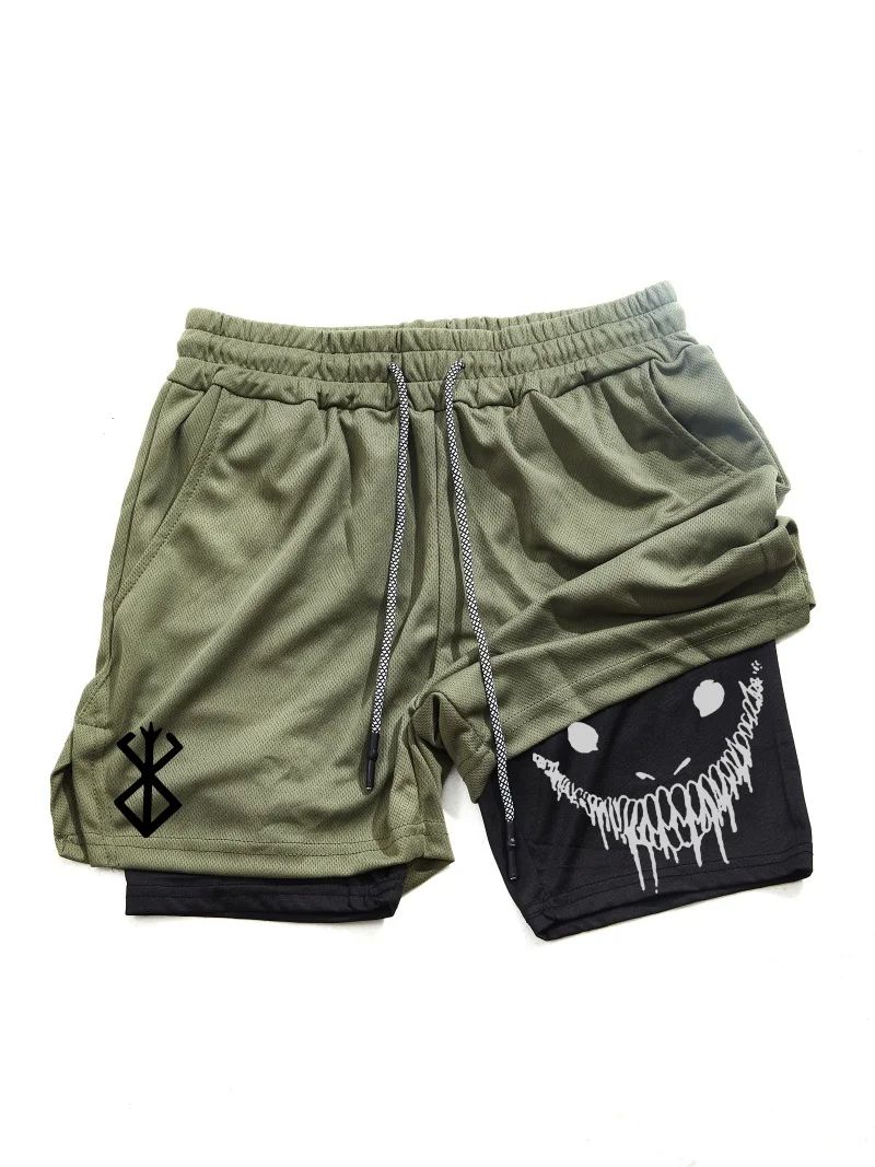 Berserk Mens 2in1 Sports Shorts  Quick Dry Double Layered Gym  Running Shorts 7