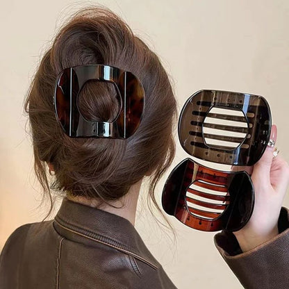 Stylish Korean Acetic Acid Hair Clip for Women, Spoon Spring Clip, Leopard Design Top Clip, Simple Headpiece Hair