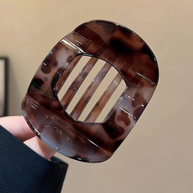 Stylish Korean Acetic Acid Hair Clip For Women Spoon Spring Clip Leopard Design Top Clip Simple Hea 9