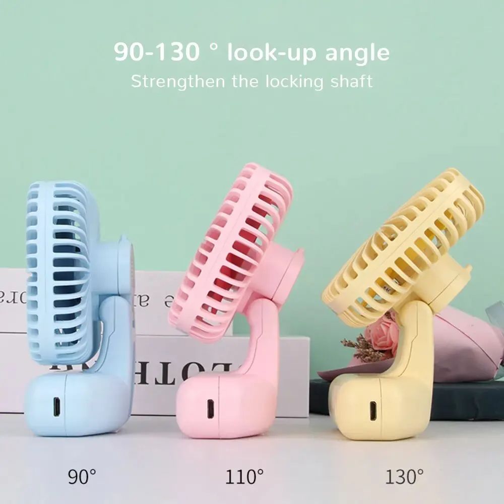 Mini Handheld USB Fan Speed Portable Desktop Fan Quiet Airflow Rechargeable For Home Office Car And 3