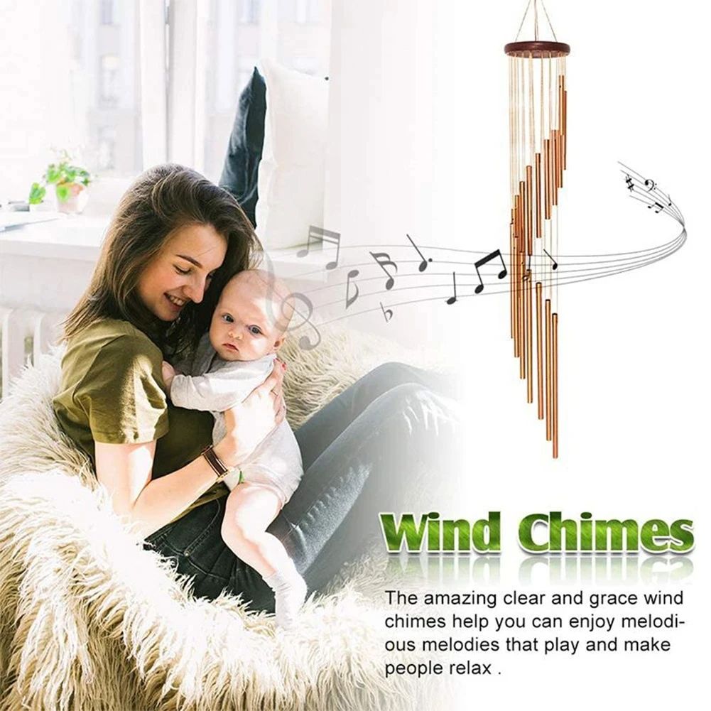 Elegant Tube Aluminum Alloy Wind Chimes With Hook GoldSilver Bells For Garden Patio Wedding Memoria 2