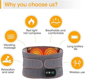 Electric Heating Back Massager Belt With Vibration  Hot Compress Support 2
