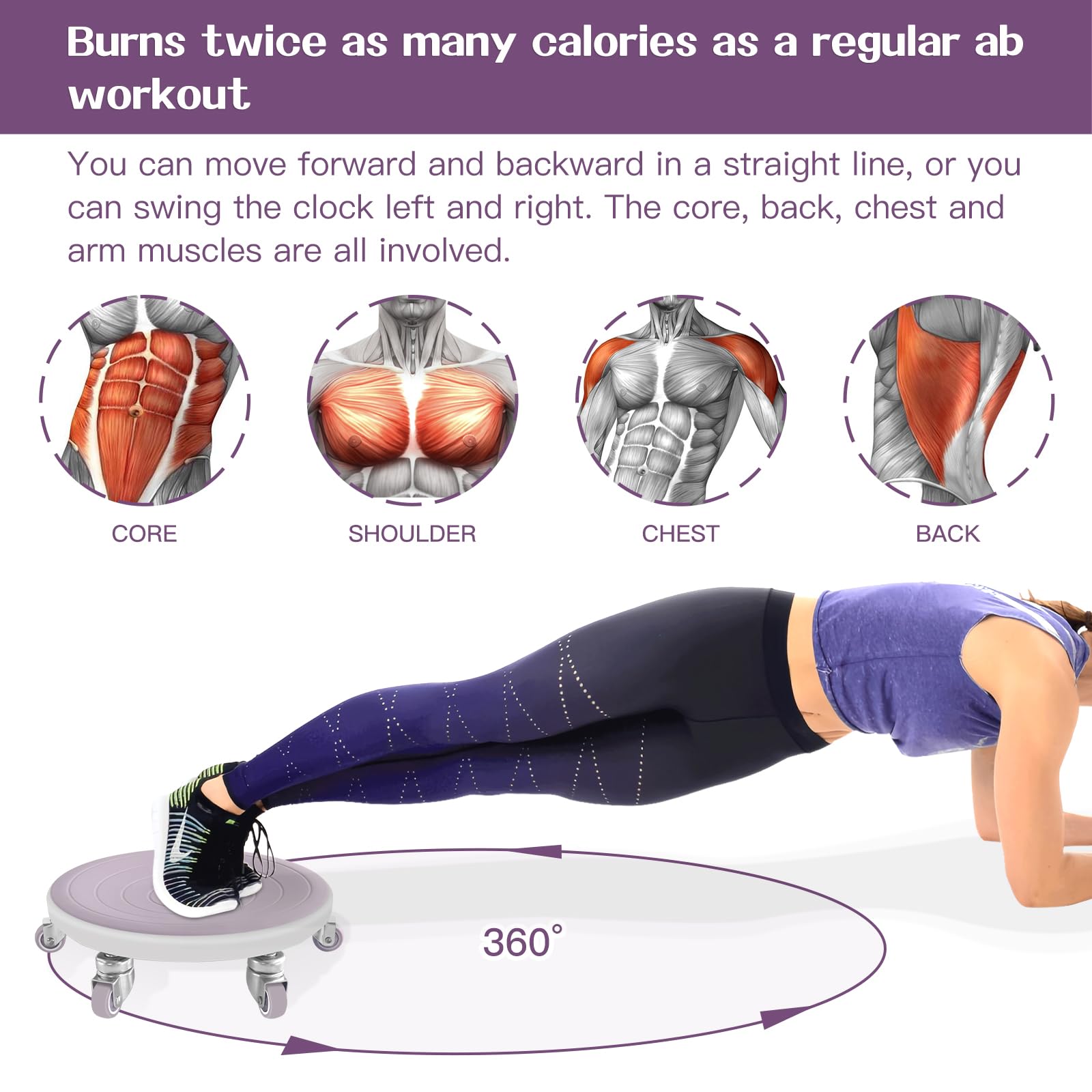 6Wheel Ab Roller With Knee Pad For Core Strength  Stability Training 4