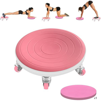 6-Wheel Ab Roller with Knee Pad for Core Strength & Stability Training
