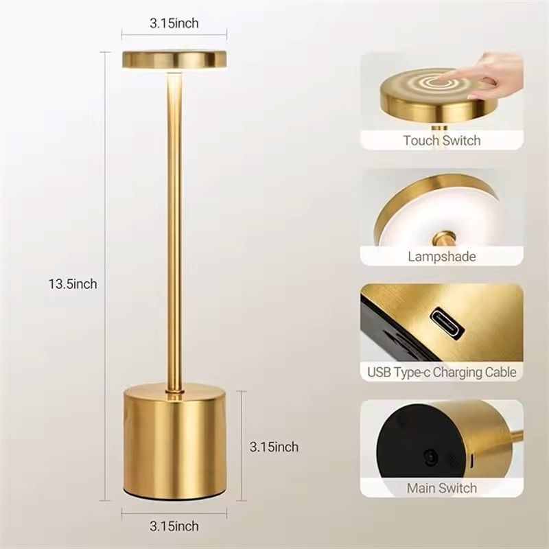 TouchControl USB Rechargeable Table Lamp With 3 Color Modes  Stepless Dimming 4