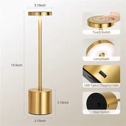 TouchControl USB Rechargeable Table Lamp With 3 Color Modes  Stepless Dimming 4