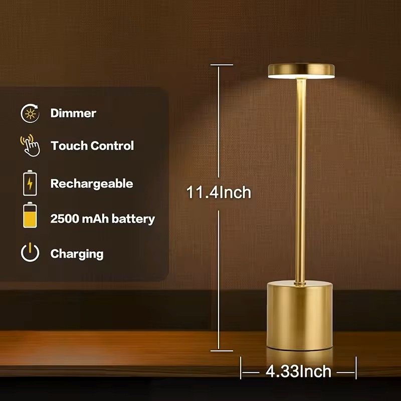 TouchControl USB Rechargeable Table Lamp With 3 Color Modes  Stepless Dimming 3