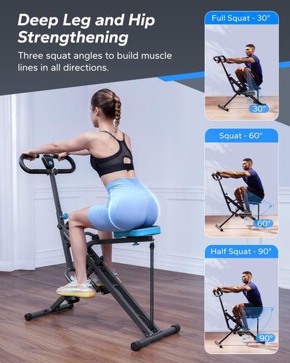 MERACH 2in1 Squat And Rowing Machine  Foldable Glute  Leg Trainer For Home Workouts 4