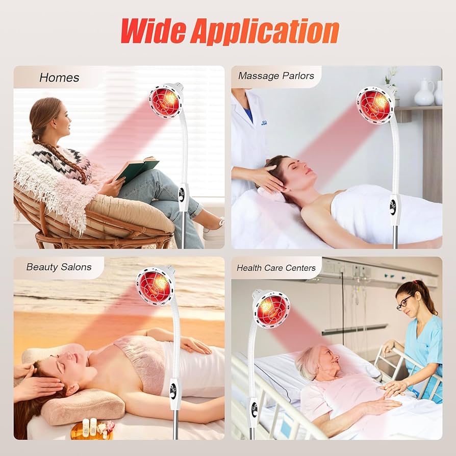 275W Adjustable Near Infrared Heat Lamp For Pain Relief Recovery  Home Therapy 4