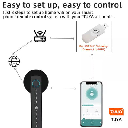 Smart Fingerprint Door Lock With Bluetooth Password And App Control 1