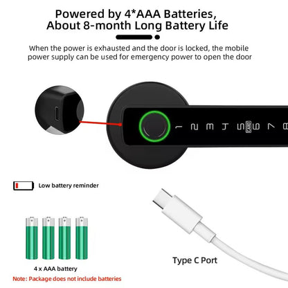 Smart Fingerprint Door Lock With Bluetooth Password And App Control 6