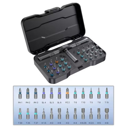 Multifunction Ratchet Screwdriver Set With Magnetic Bits 3
