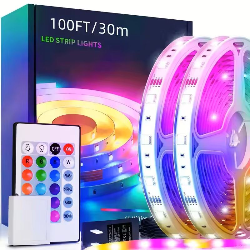 App Controlled LED Strip Lights with Music Sync and Color Changing Effects