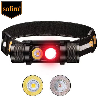 Rechargeable LED Headlamp with White and Deep Red Light