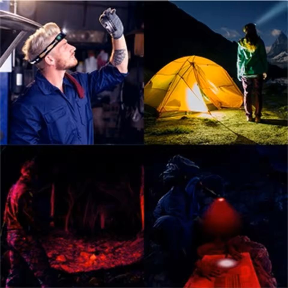 Rechargeable LED Headlamp With White And Deep Red Light 4