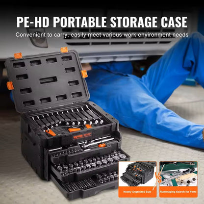 Mechanics Tool Set And Socket Kit With 450 Pieces SAE And Metric Sizes 2
