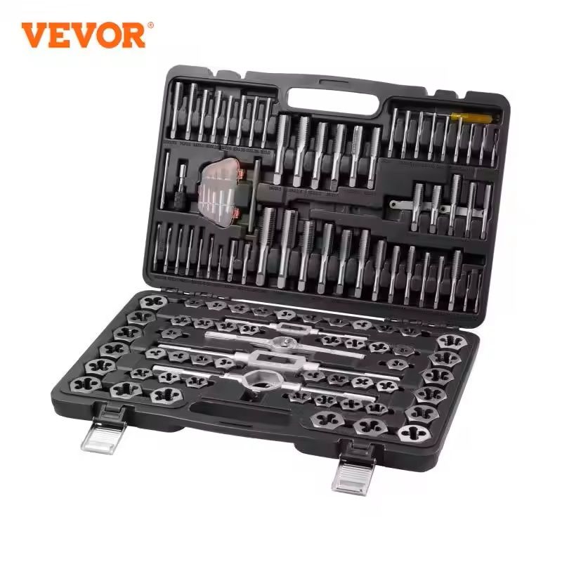 Tap and Die Set with 116 Pieces in Metric and SAE Sizes