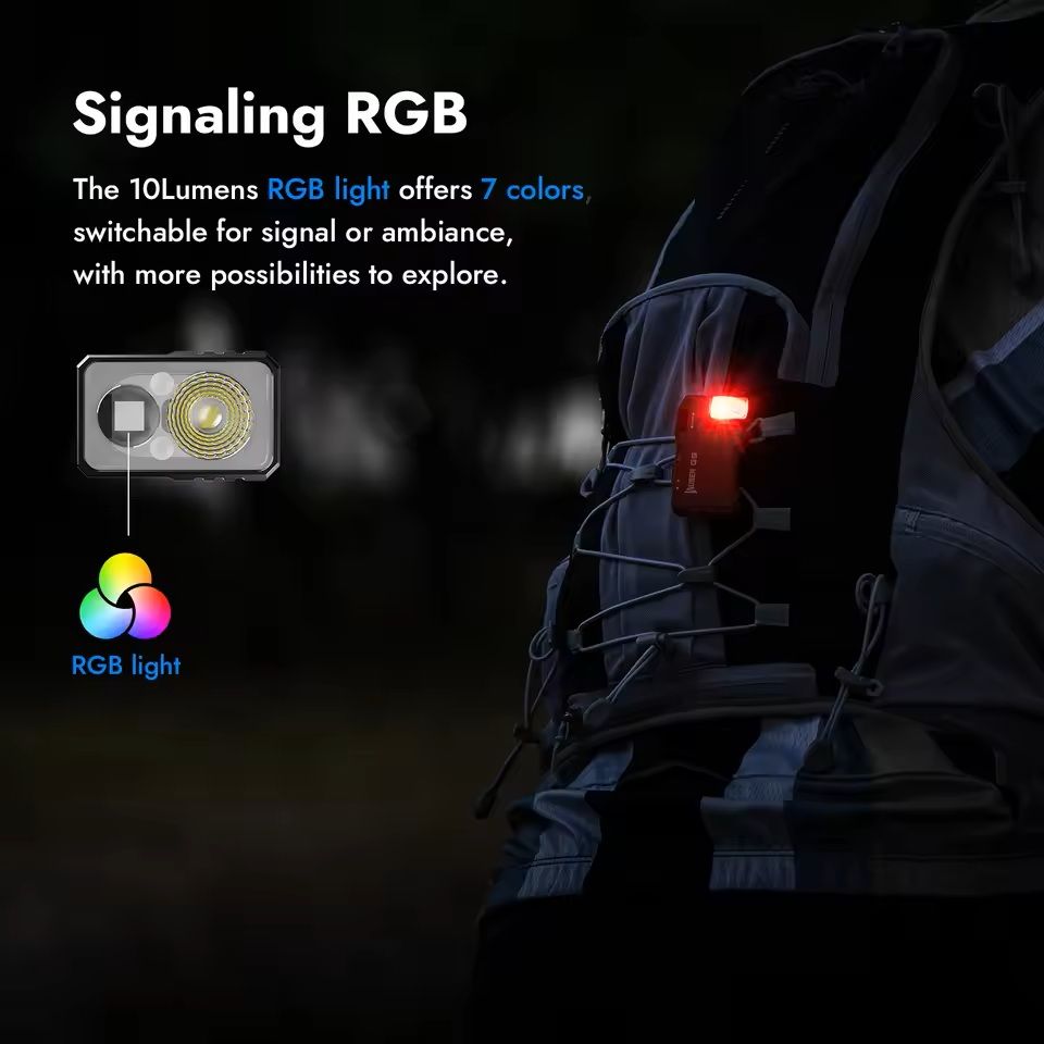Rechargeable Mini EDC Flashlight With RGB Light And Dual Beam Modes 2