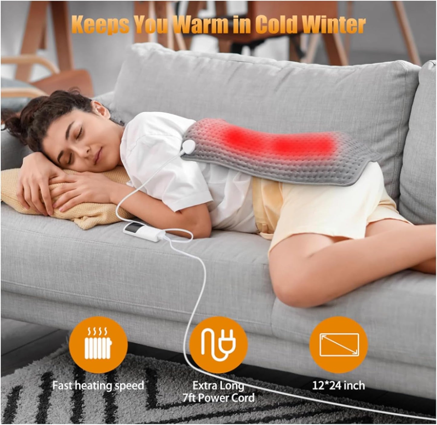 Electric Heating Pad Blanket  9Level Adjustable Heat With 4 Mode Timer For Neck Shoulder Back  Leg