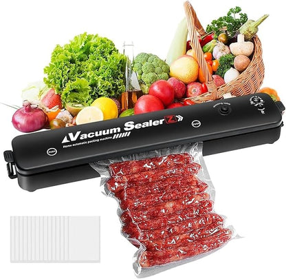 Electric Vacuum Sealing Machine – 2025 Black 220V/110V Food Saver with Vacuum Bags for Home Food Storage