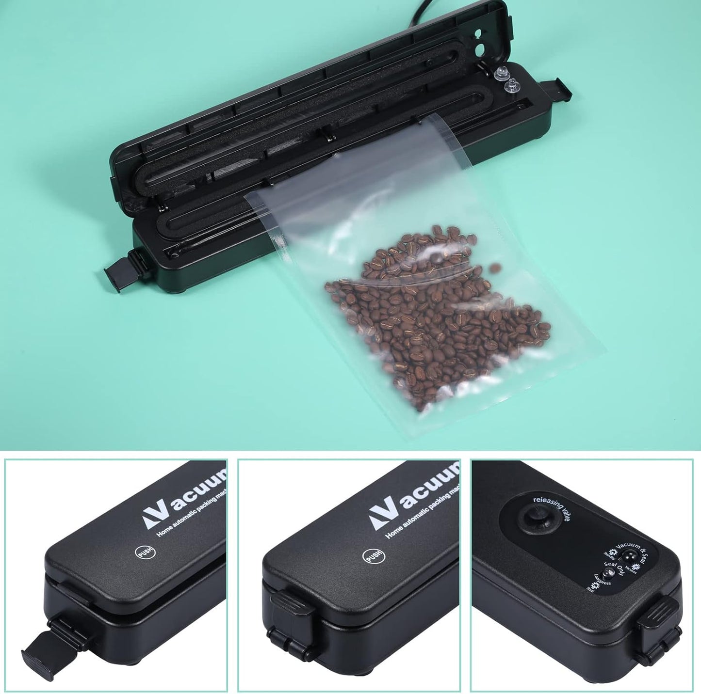 Electric Vacuum Sealing Machine  2025 Black 220V110V Food Saver With Vacuum Bags For Home Food Stor 9