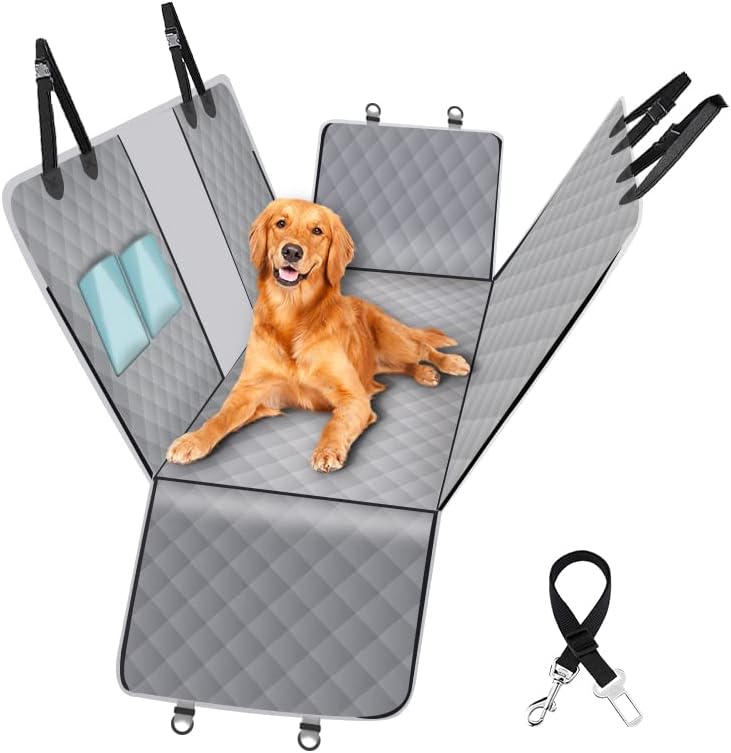 PETRAVEL Waterproof Dog Car Seat Cover  HammockStyle Pet Travel Mat With Back Seat Protection  Safe 4