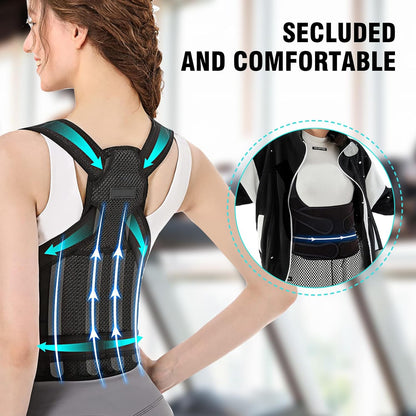 Adjustable Back Brace Posture Corrector  Full Back Support For Spine Neck  Shoulder Alignment Men   1