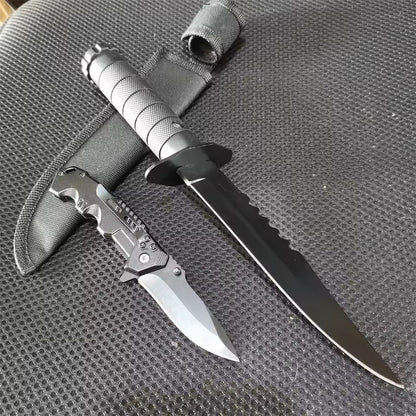 Camping Knife Set with Fixed and Folding Blades 8Cr13MoV Steel