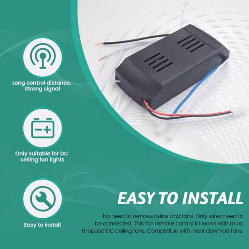 Universal Ceiling Fan Remote Control Kit With 6 Speeds And Timer 5