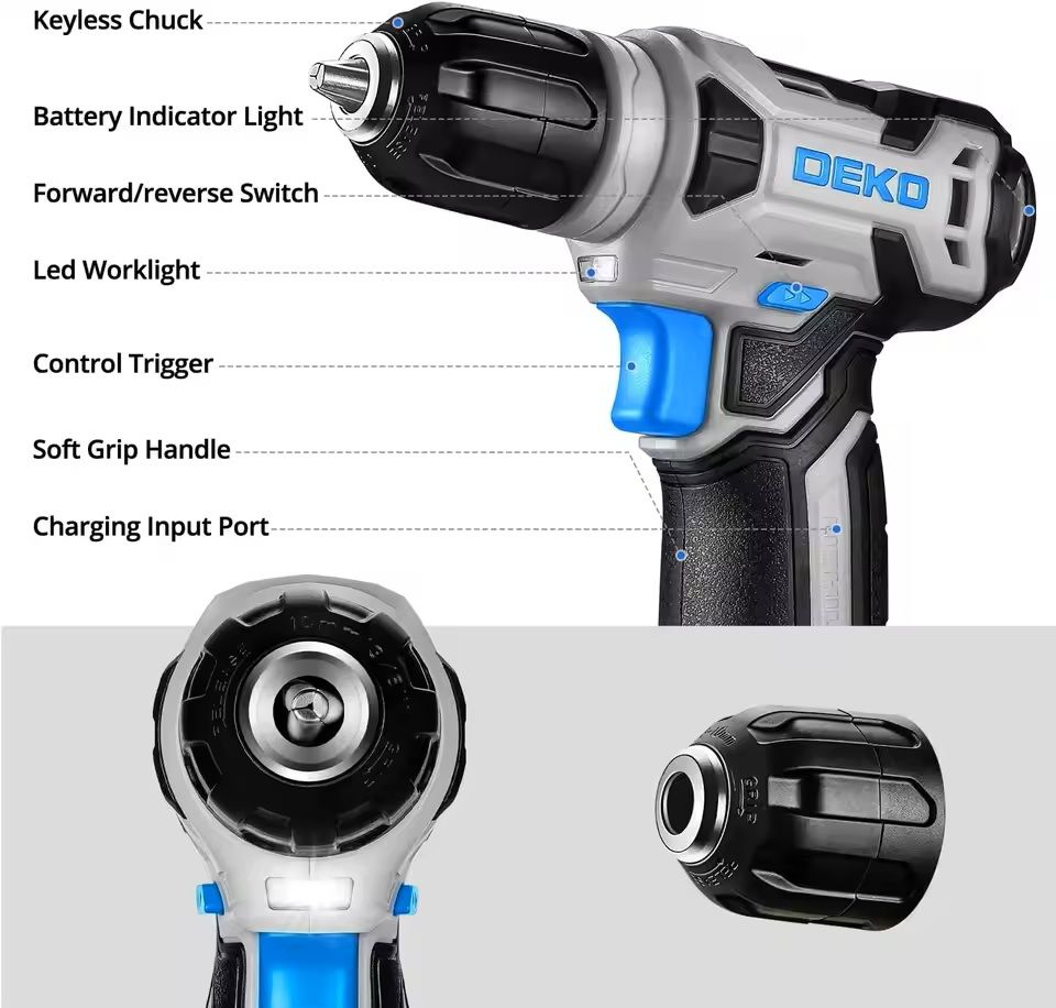 Cordless Drill And Home Tool Set 126 Piece With 8V Power And Storage Case 2