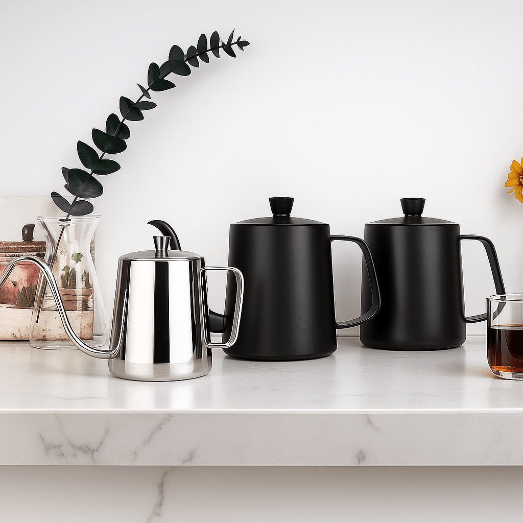 Stainless Steel Gooseneck Drip Kettle 350ml 600ml Non Stick Food Grade Precision Pour Over Coffee and Tea Pot