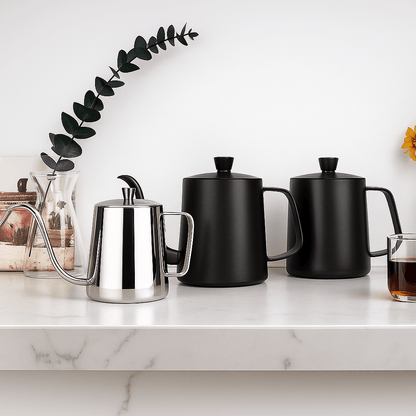 Stainless Steel Gooseneck Drip Kettle 350ml 600ml Non Stick Food Grade Precision Pour Over Coffee and Tea Pot