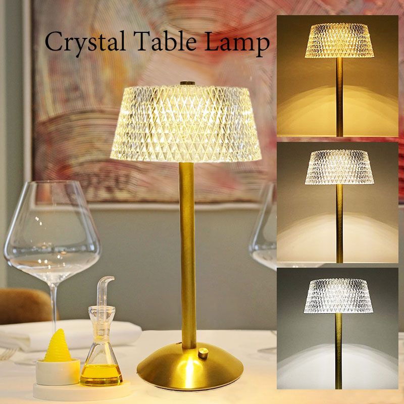 LuxeGlow Crystal Table Lamp  USB Rechargeable LED Night Light With Touch Control 4