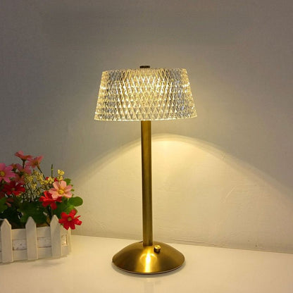 LuxeGlow Crystal Table Lamp – USB Rechargeable LED Night Light with Touch Control